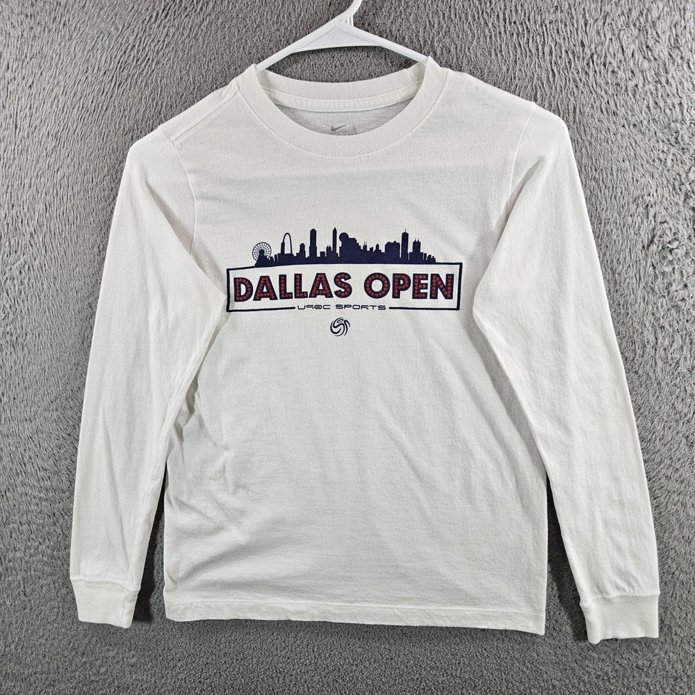 Nike Dallas Open USOC Sports Long Sleeve Tee Shirt White Womens Medium